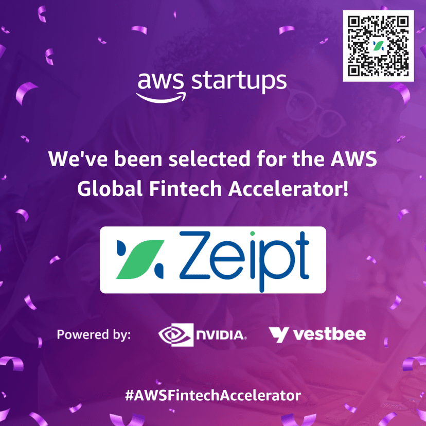 Thrilling News! Zeipt has been selected for the AWS Global FinTech Accelerator!